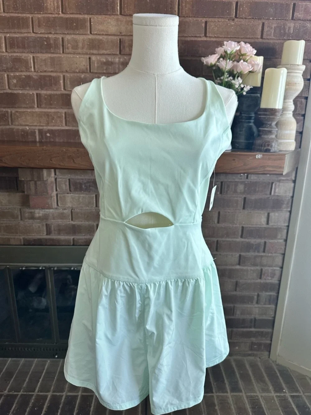 Free People Movement Righteous Run Romper L NWT Aqua Glass Athletic Pastel